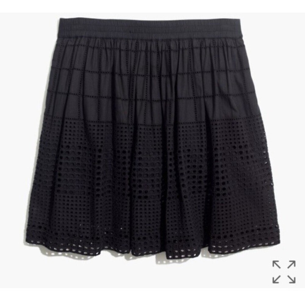 Madewell Black Beachhouse Eyelet Skirt Size M